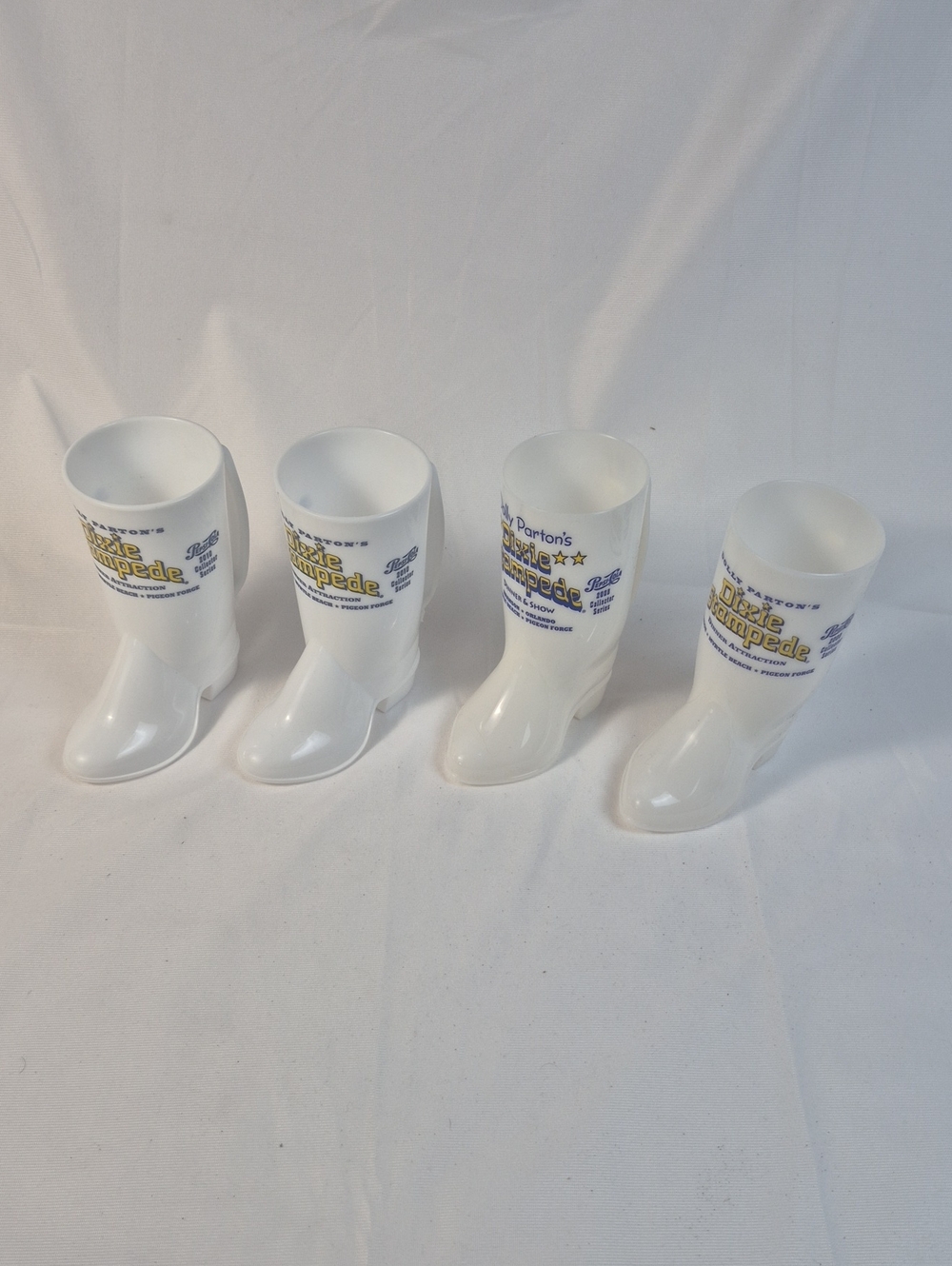 Dolly Parton's Dixie Stampede Plastic Boot Cups (2008,2010) - Lot of 4